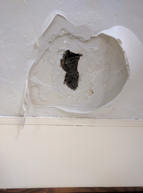 Ceiling leak.