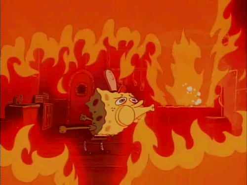 Spongebob Blowing Out Fire
