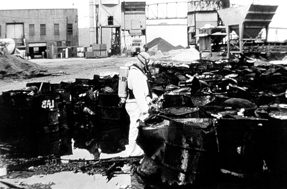 Man in hazmat Suit