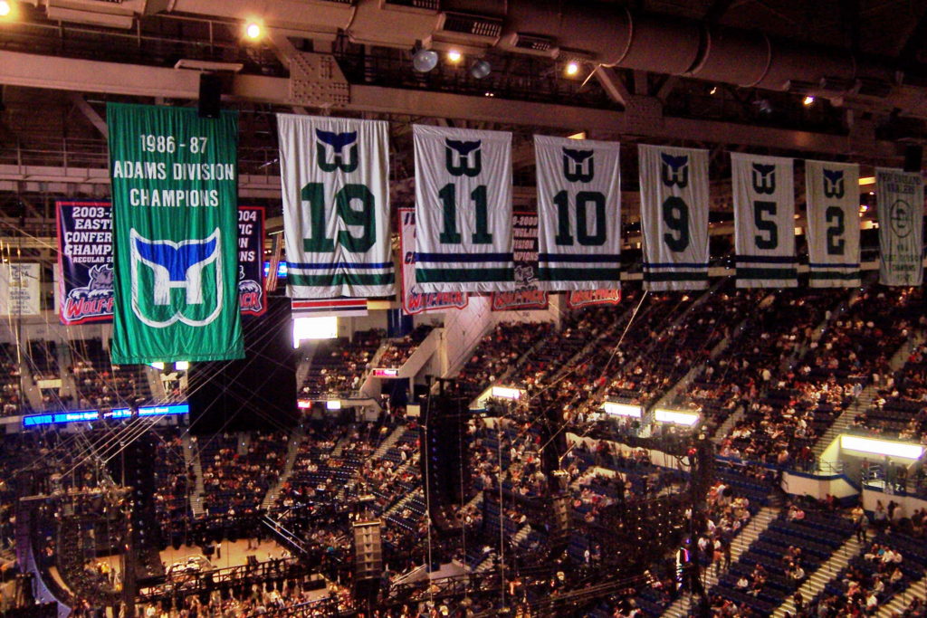 Hartford Whalers banners at XL Center