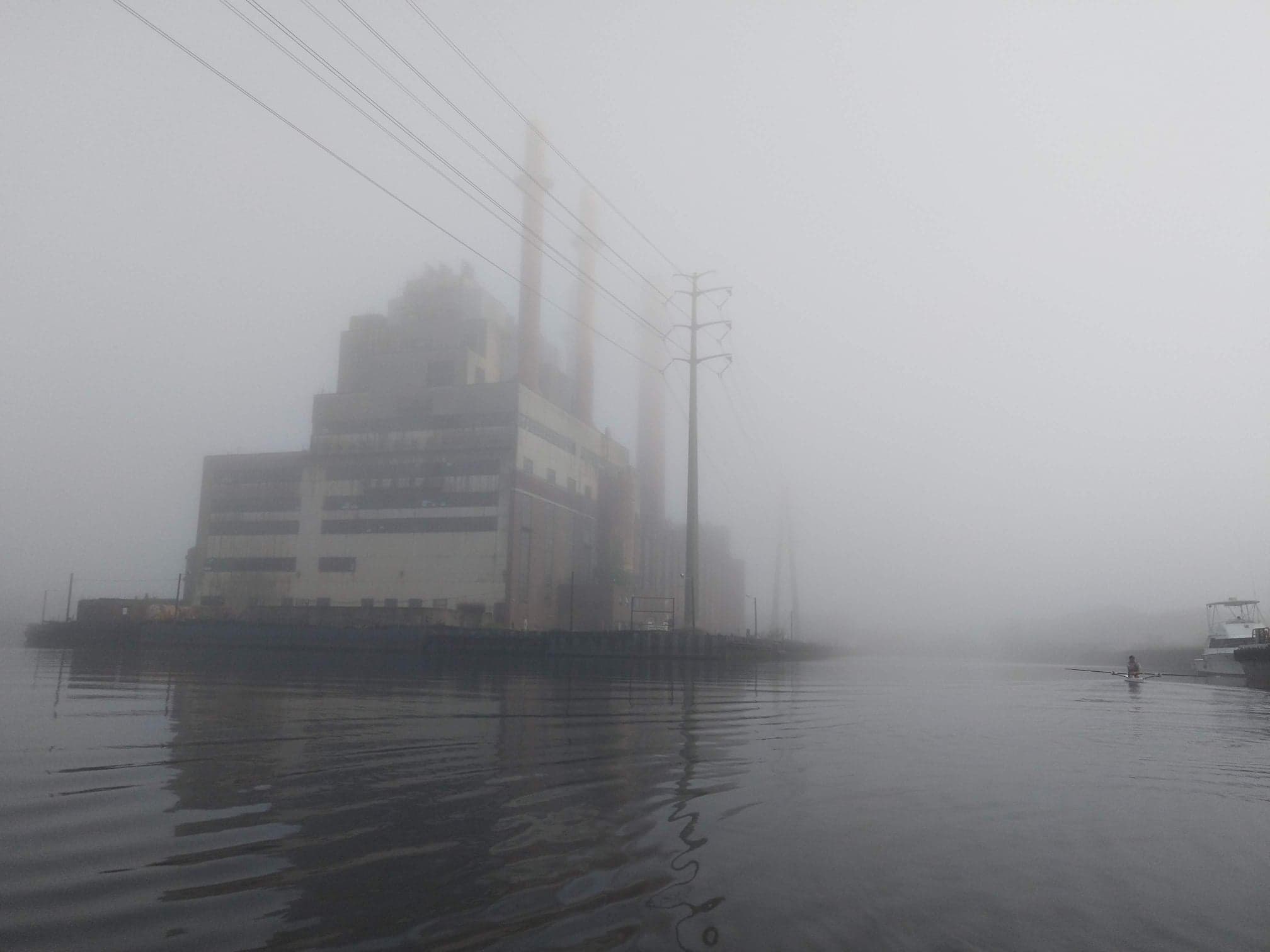 English Station in the fog