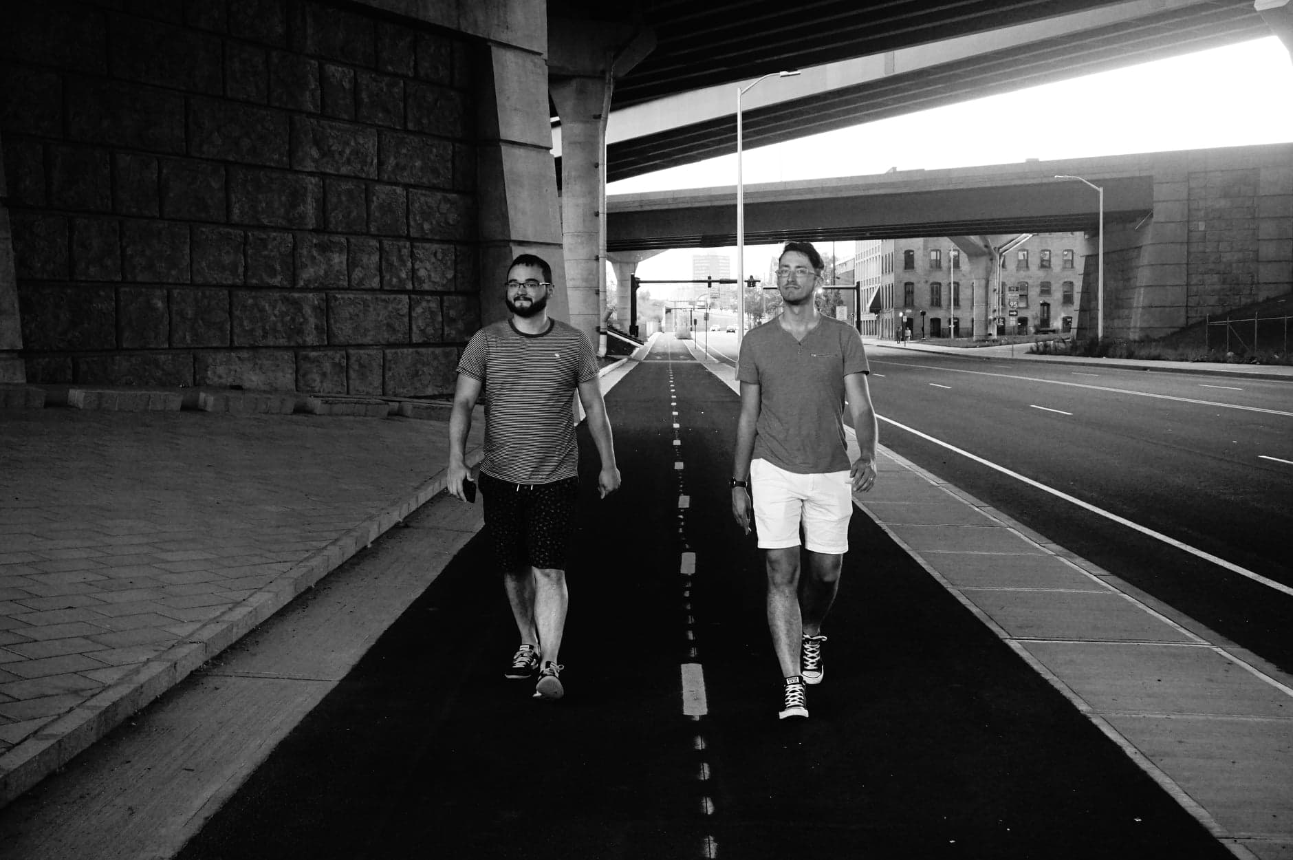 Florian and husband Kevin walking